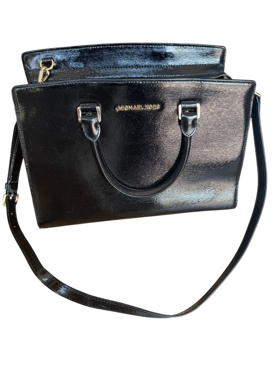 Michael Kors Handbags - Michael Kors Black Patent Leather Satchel Crossbody Bag Gold Hardware